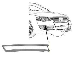 voorbumperlijst, steun voor knipperlicht, zwart, links VW Passat