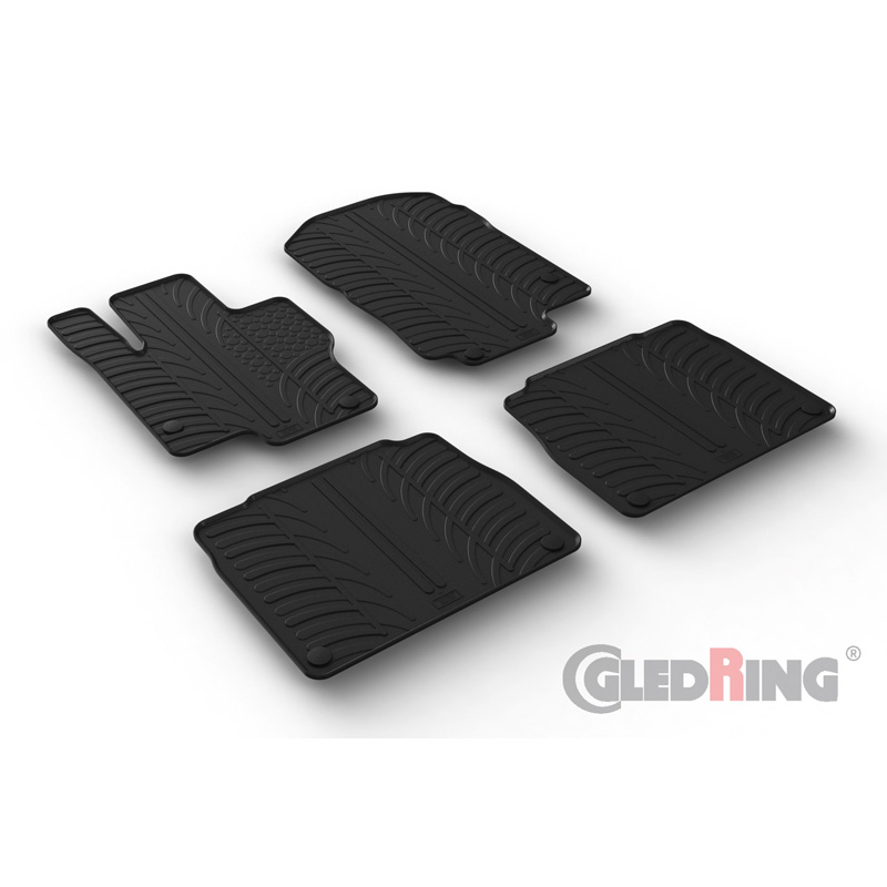 Rubber car mats set  Mercedes GLS (X167) 2019-(T profile 4-pieces + mounting clips)