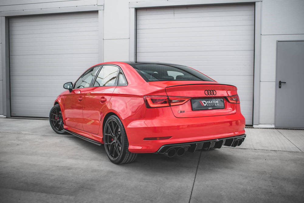 Diffuser passend voor Audi S3 8V Limousine Maxton Glans zwart