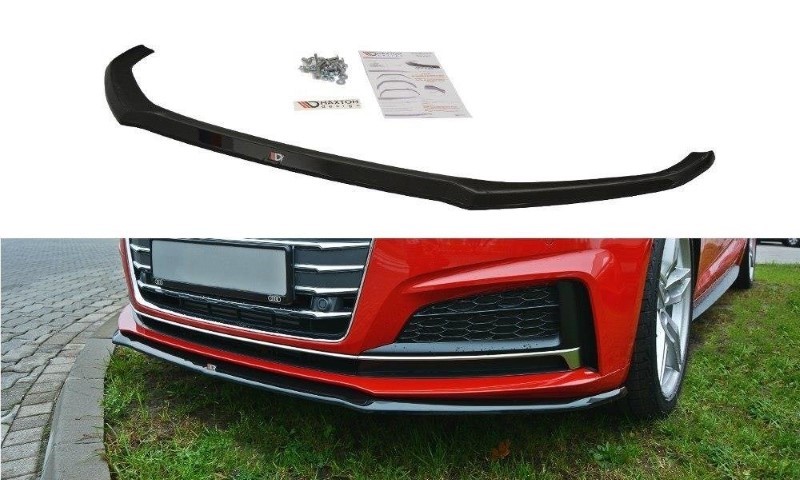 Voorspoiler passend voor Audi S5 / A5 S-Line F5 Coupe / Sportback V.2 Glanzend Zwart