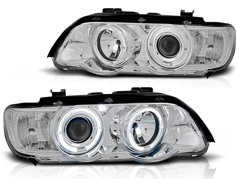 Headlights BMW X5 E53 99-03 Angel Eyes chrome