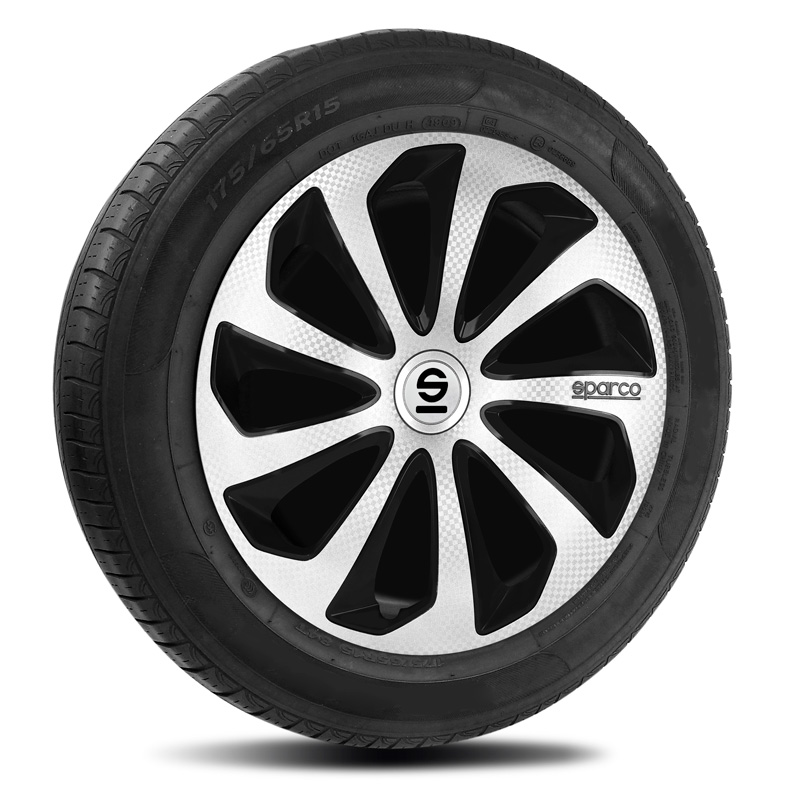 Sparco Wheel Covers Sicilia - 14-inch - Silver/Black/Carbon - Set of 4 pieces