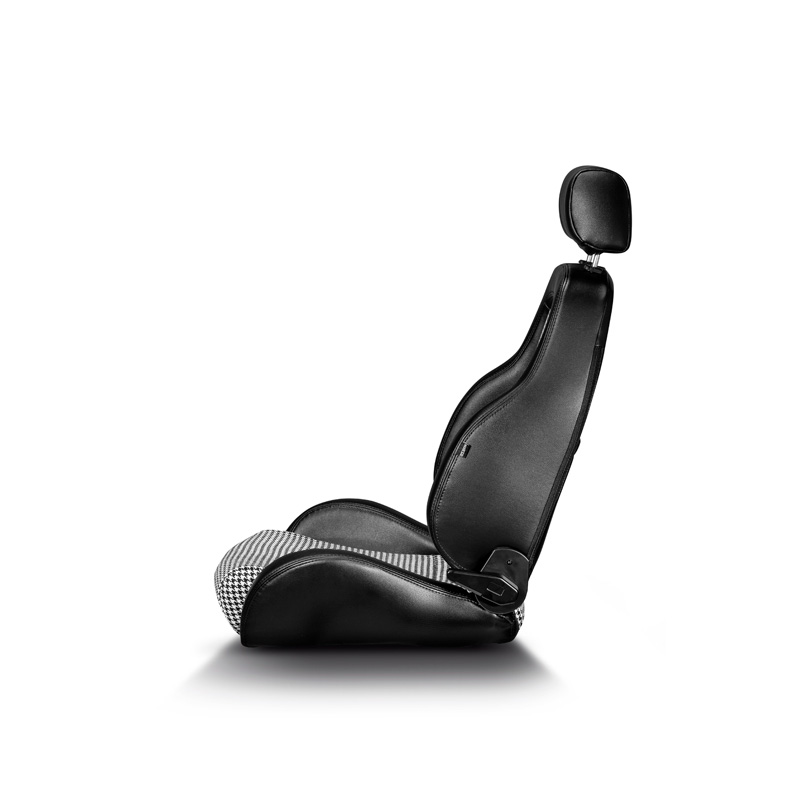 Sparco Sport Seat GT - Black Skai + Black/White 'Retro' Microfibre - Reclinable