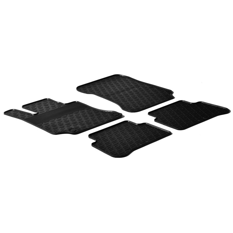 Rubber car mats set  Mercedes E-Class W212 2009-2013 (G profile 4-pieces + mounting clips)