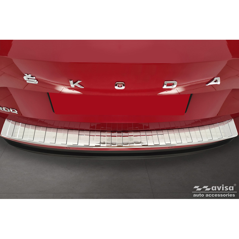 Chrome Stainless Steel Rear bumper protector  Skoda Karoq Facelift incl. Sportline 2022- 'Ribs'