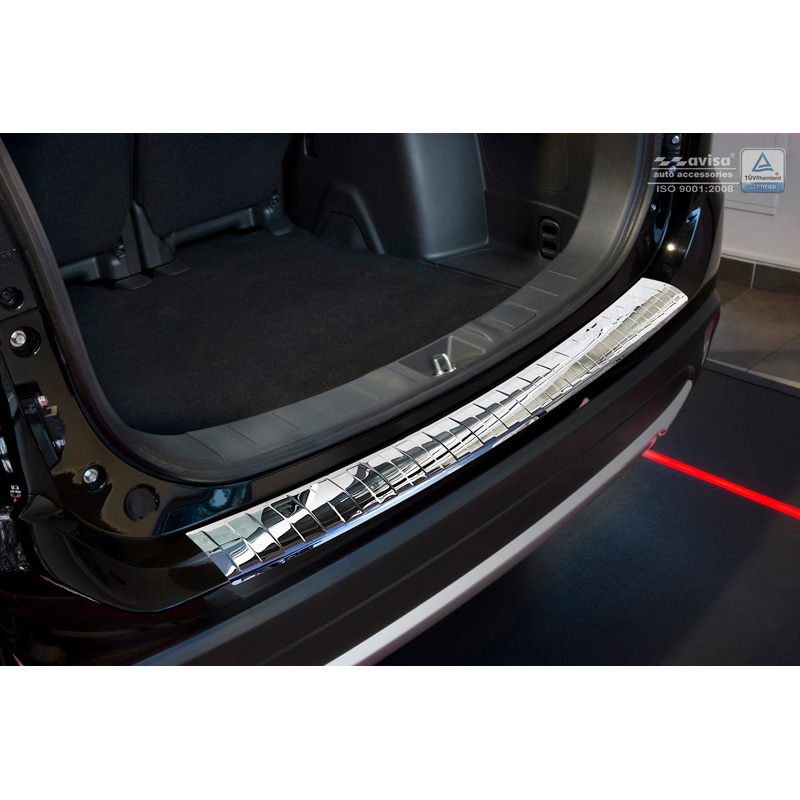 Chrome Stainless Steel Rear bumper protector  Mitsubishi Outlander III 2015- 'Ribs'