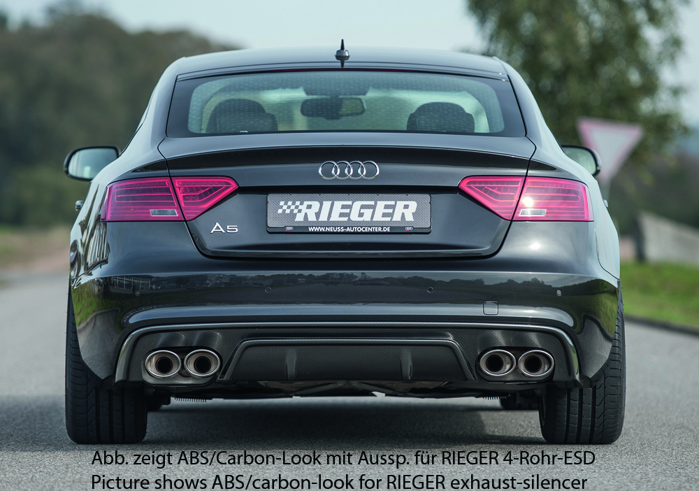 Diffuser passend voor Audi A5 S-Line & S5 Rieger Glans Zwart