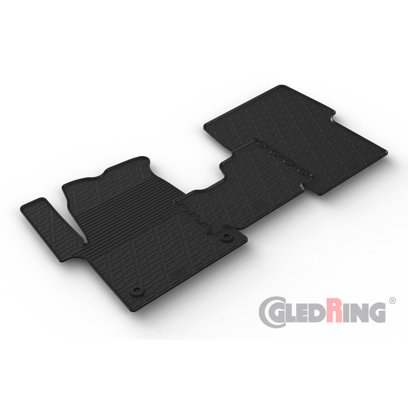 Rubber car mats set  Citroën Spacetourer 2016- / Fiat Scudo 2022- / Opel Zafira Life 2019- / Peugeot Traveller 2016- / Toyota Proace Verso 2016- (1st row) (G profile 3-pieces + mounting clips)