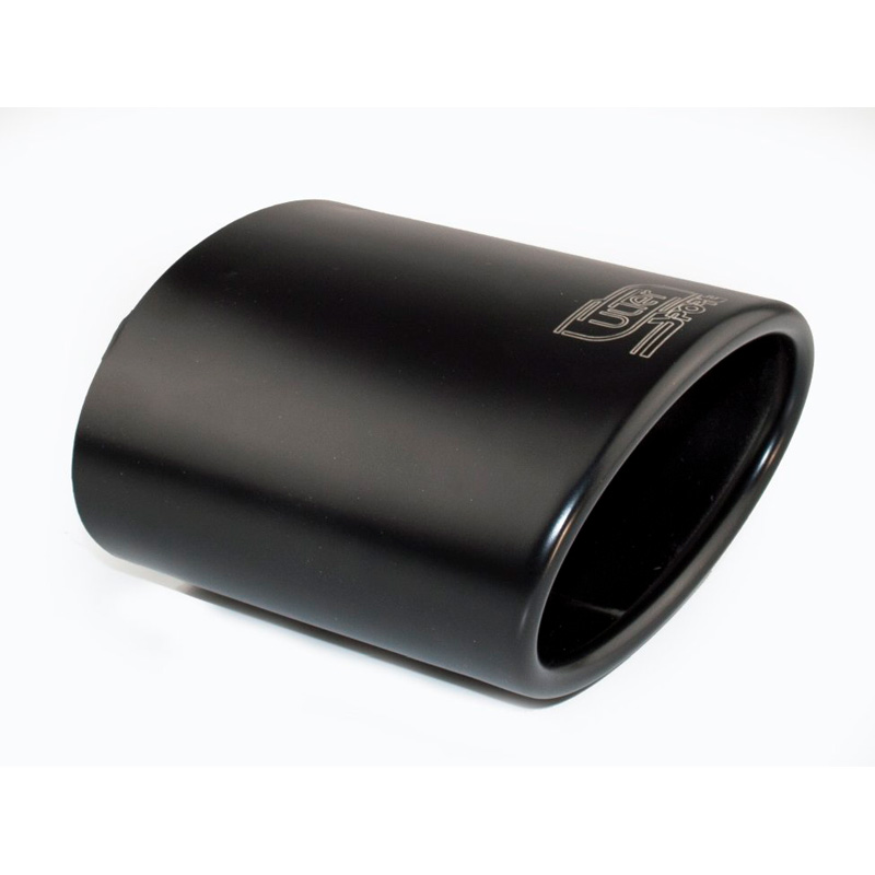 Ulter Sport Exhaust finisher - Oval 120x80mm Slanted - Length 120mm - Installation 50-65mm - Black Inox