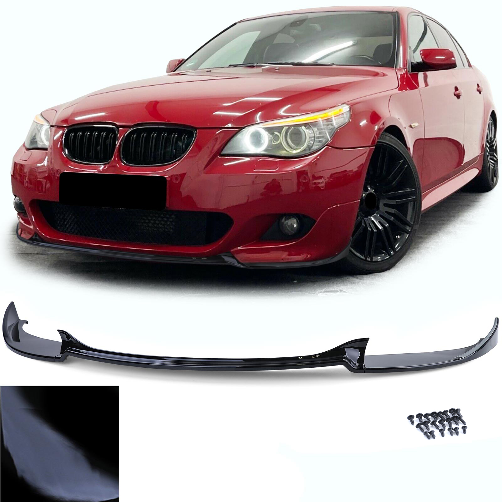 Voorspoiler passend voor BMW 5-Serie E60/E61 Glans Zwart