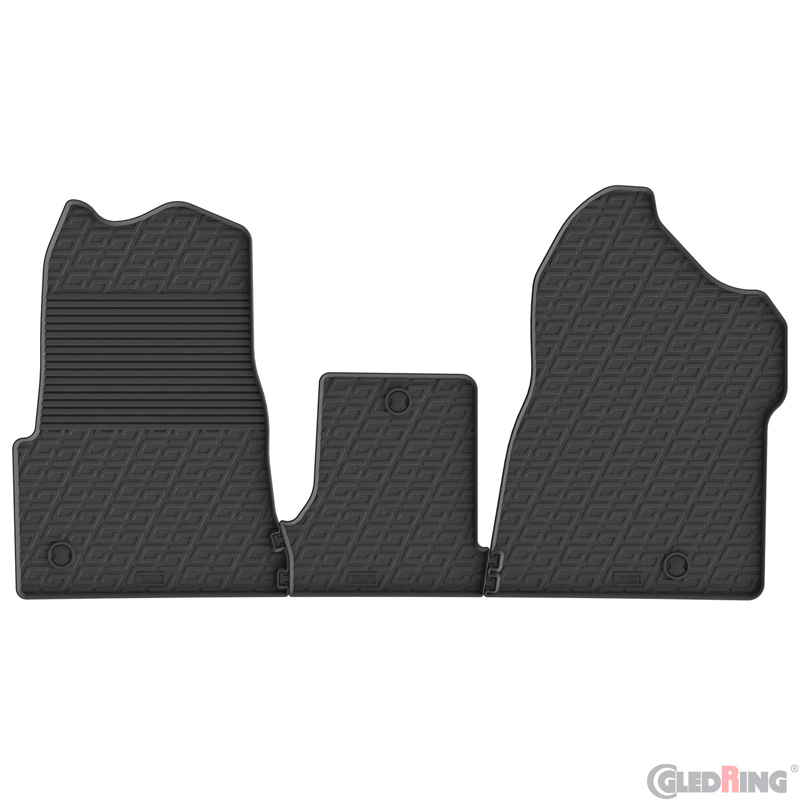 Rubber car mats set  Renault Master IV 2024- (seat/bench) (G profile 3-pieces + mounting clips)