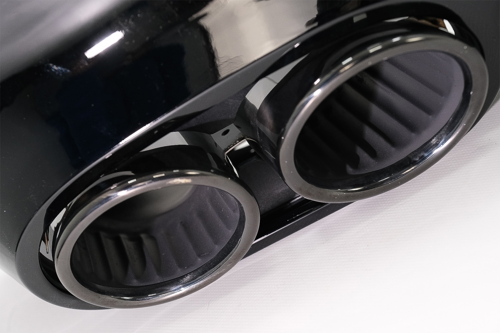 Diffuser passend voor Mercedes CLA C118 glans zwart met zwarte Sierstukken