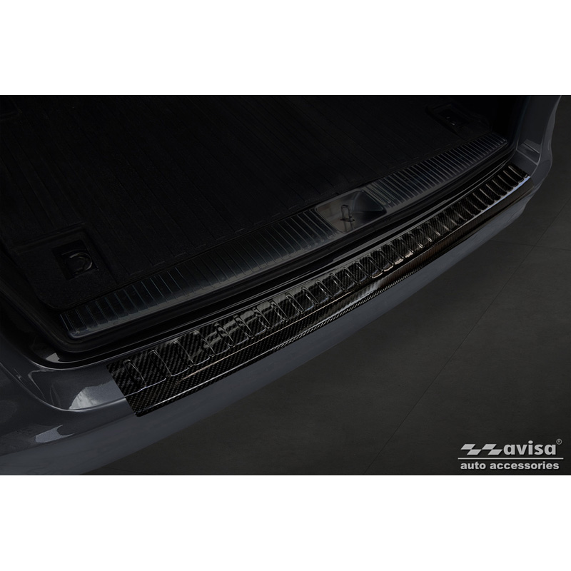 Real 3D Carbon Rear bumper protector  Mercedes E-Class Combi FL 2013-2016 'Ribs'