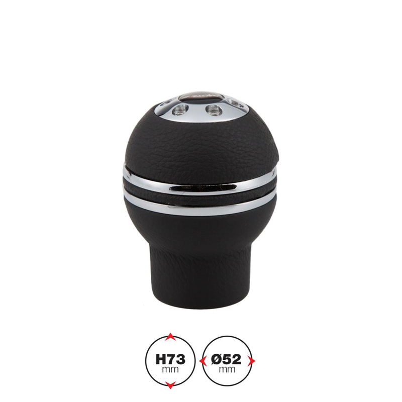 Simoni Racing Gear Knob Indigo - Black Leather/Chrome