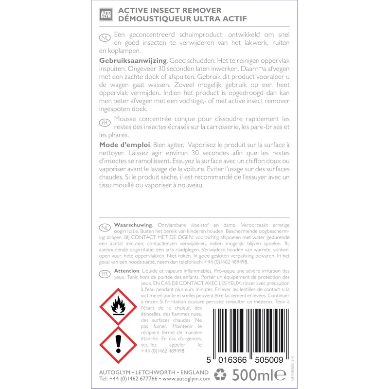 Autoglym Active Insect Remover 500ML Spray