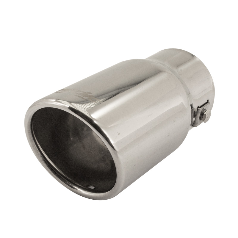 Simoni Racing Exhaust Tip Oval/Slanting Inox - 77x72xL140mm - Installation ->62mm