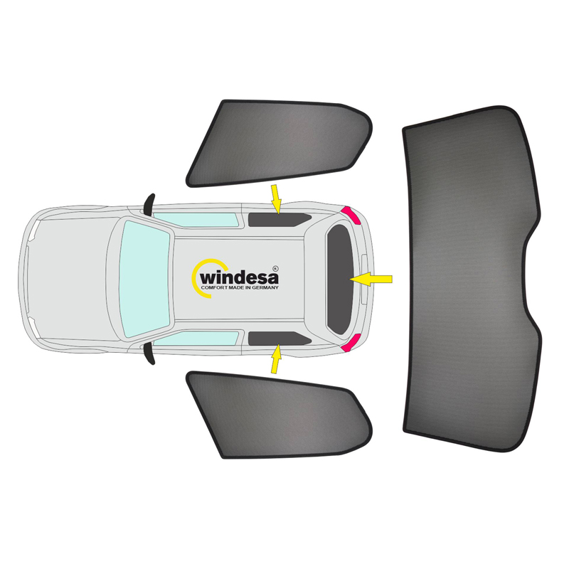 SunClip Privacy & Sun protection  Fiat 500e (332) 2020- excl. 3+1