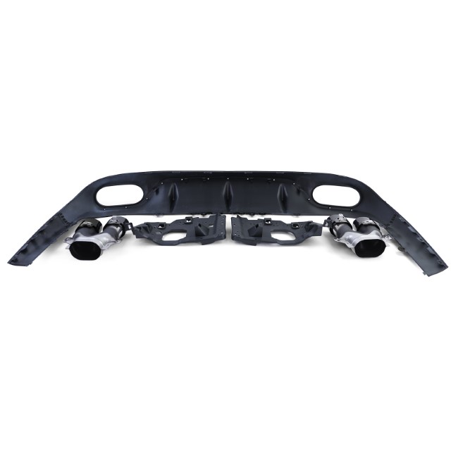 Diffuser passend voor Mercedes E-Class C238 Coupe (2016-..) Piano Black Met Sierstukken