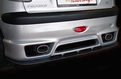 Achteraanzet Peugeot 206 kleine Rearbumper Rieger