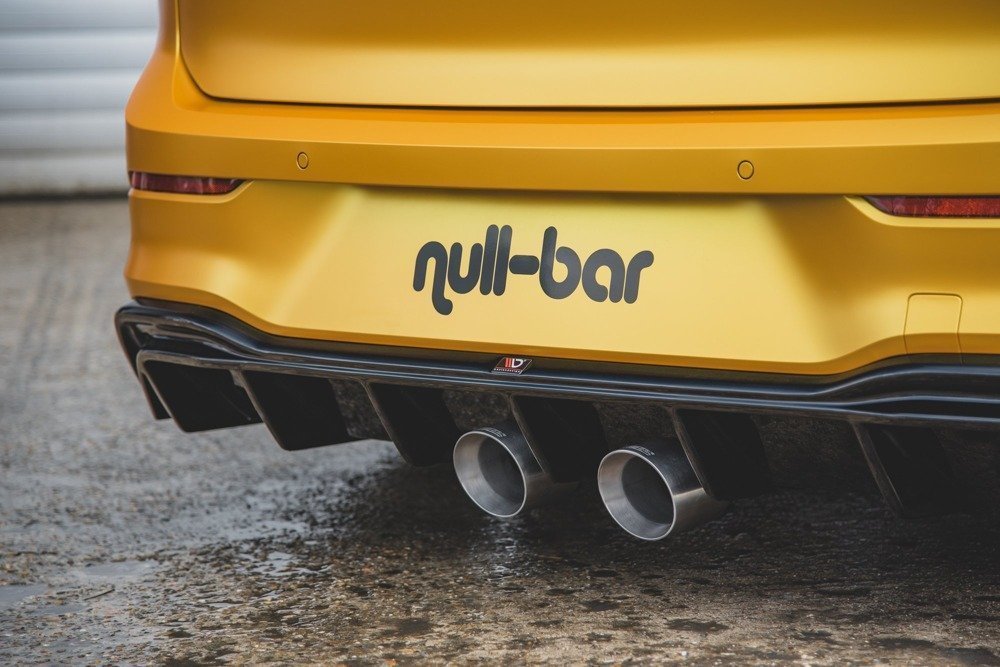 Diffuser passend voor Volkswagen Golf 8 Glans Zwart (R32 LOOK) met uitlaat