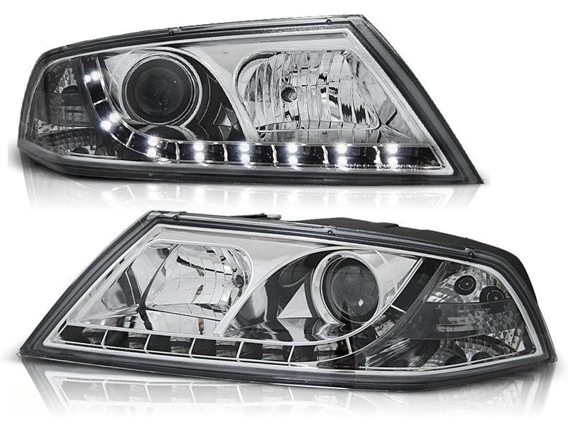 Headlights Skoda Octavia 05-09 Dayline Devil Eyes Chrome
