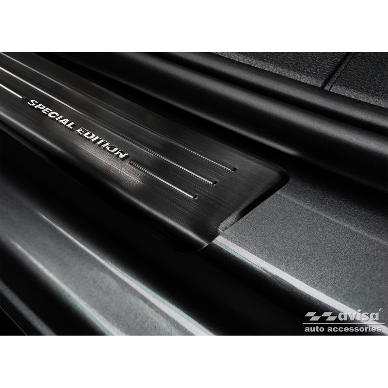 Black Stainless Steel Door sill protectors  Volkswagen Caddy V 2020- - 'Special Edition' - 2-pieces
