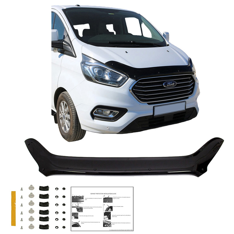 Bonnet Protector  Ford Transit Custom MK1 Facelift 2018-2023 - Gloss black