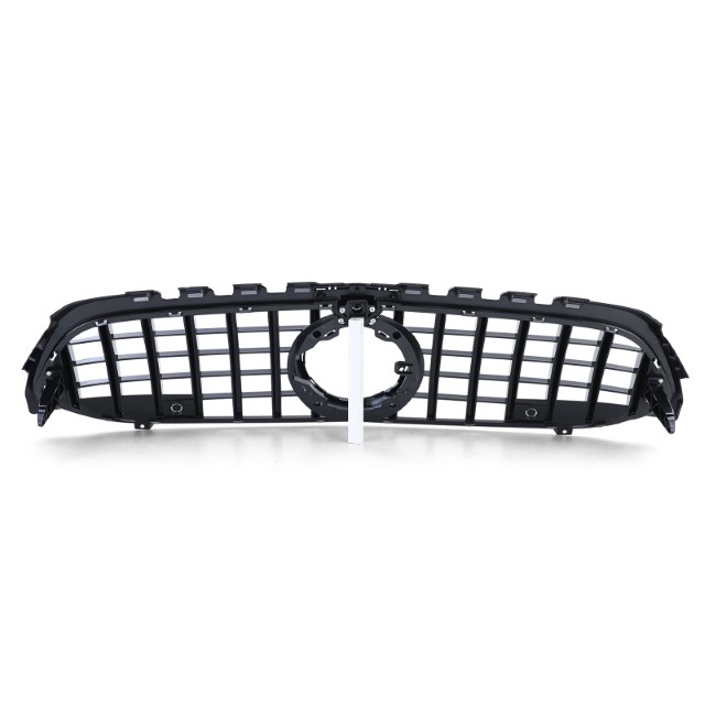 Grill passend voor Mercedes A klasse W177 / V177 GT-Look Glans Zwart chroom Camera