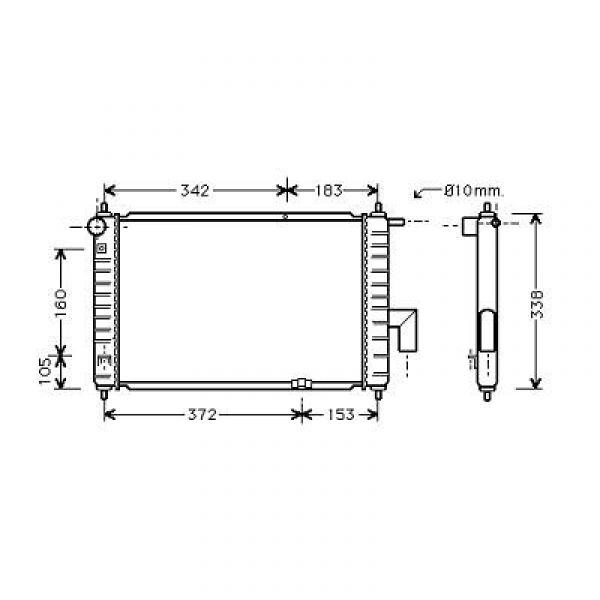 Radiator MATIZ 01-05 458x295mm 0.8796ccm 37KW