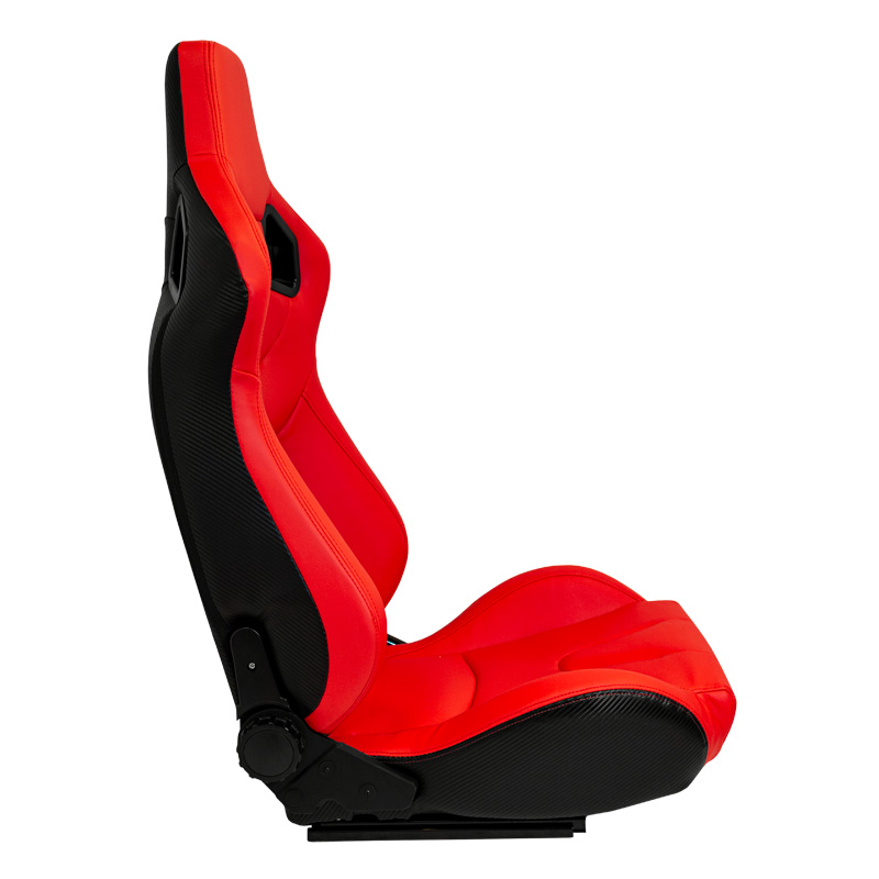 Sport seat 'RK' - Red Synthetic leather - Dual-side reclinable back-rest - incl. slides