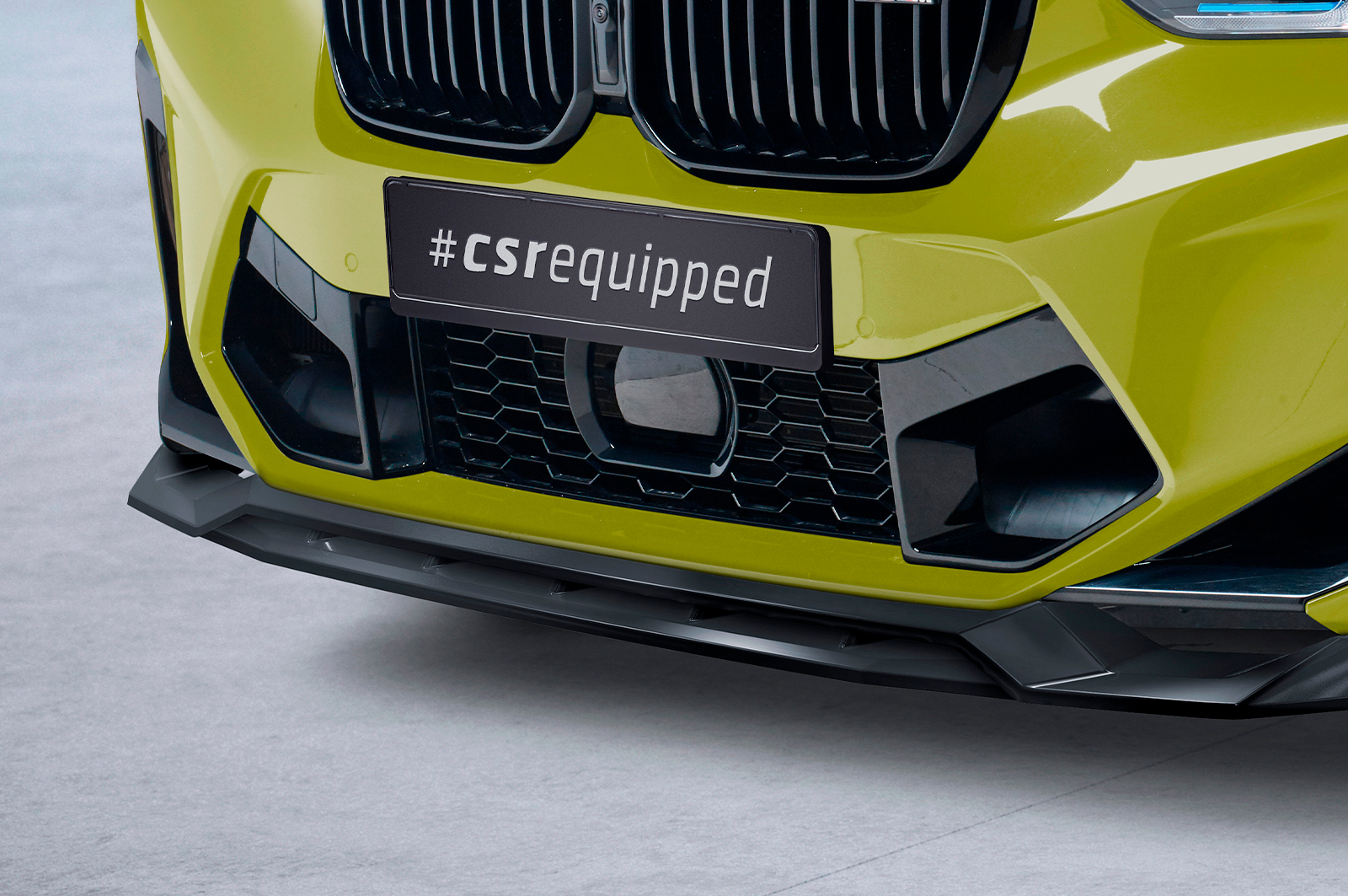 Voorspoiler passend voor BMW X3M F97 FL CSR Glans Zwart