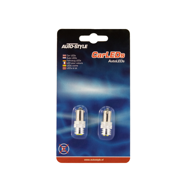 BA9S LED Bulbs 12V Xenon-Optics White, set of 2 pieces