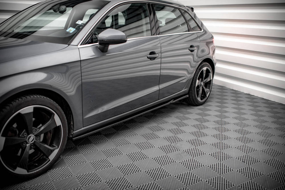 Zijskirts passend voor Audi A3 8V Sportback 13-16 Maxton Glans Zwart