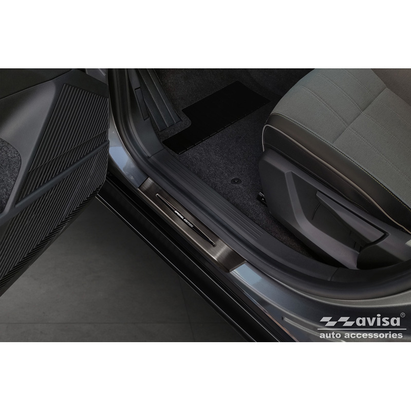 Black Inox door sill protectors  Renault Megane E-Tech 2022- - 'Special Edition' - 4-pieces