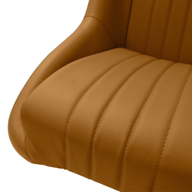 Sport seat 'Classic' - Beige Synthetic leather - Non-reclinable back-rest + Head-rest - incl. slides