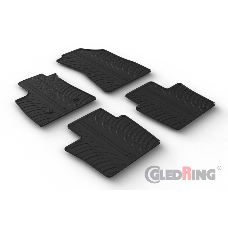 Rubber car mats set  Renault Espace VI E-Tech Hybrid 2023- (T profile 4-pieces + mounting clips)