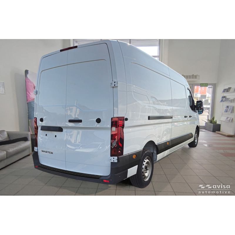 Avisa Matt Black Aluminum Rear bumper protector  Renault Master IV 2024- 'Riffled Plate'