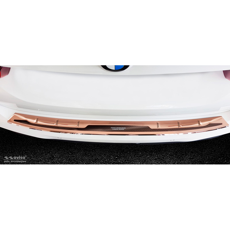 Stainless Steel Rear bumper protector 'Deluxe'  BMW X3 G01 M-Package 2017-2021 & FL 2021- 'Performance' Copper Mirror/Copper Carbon