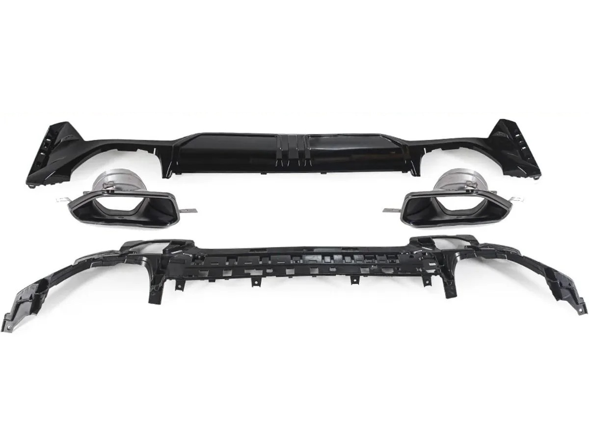 Diffuser passend voor BMW 3 Serie M Pakket G20 G21 LCI Glans Zwart