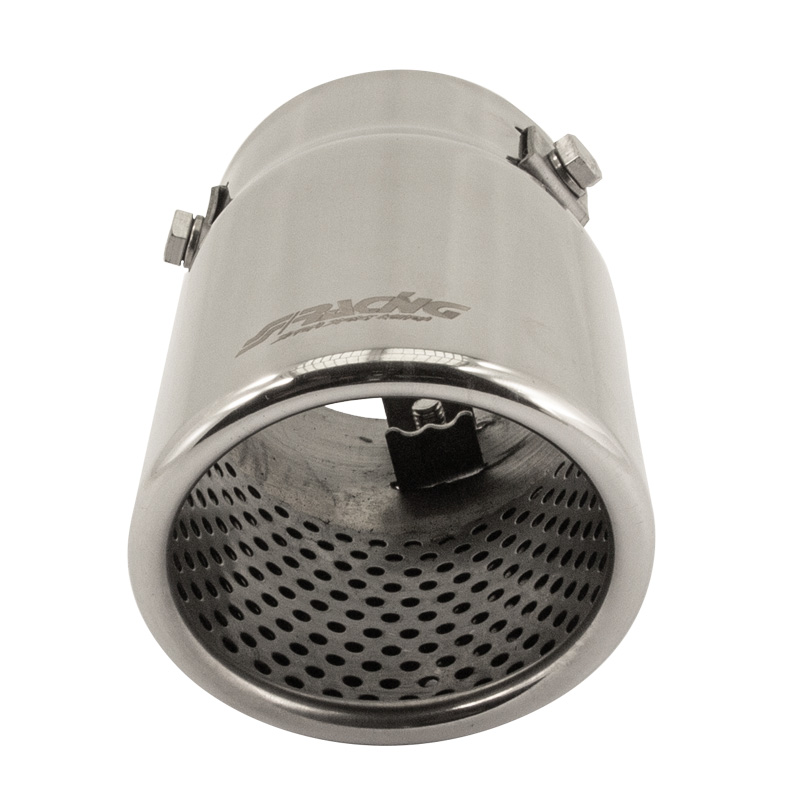 Simoni Racing Exhaust Tip Round/Slanting Inox - Ø76xL128mm - Installation ->68mm