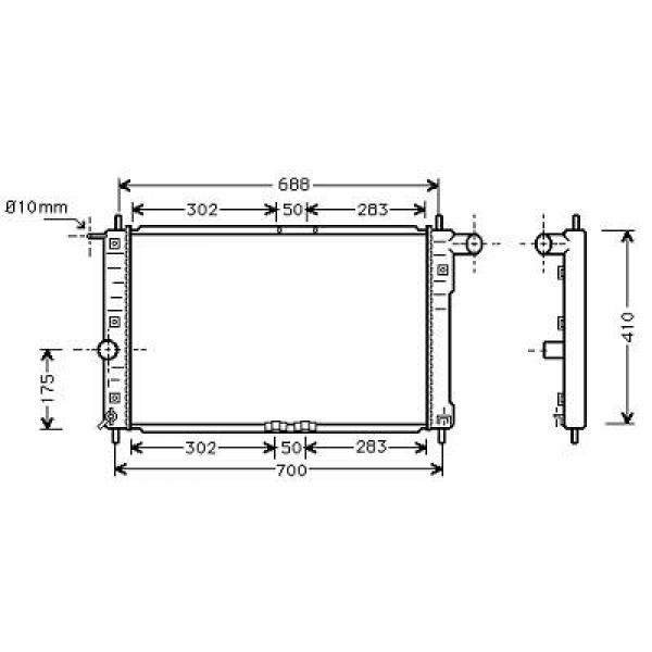 Radiator DAEWOO LANOS 97->> 380x640mm +AC