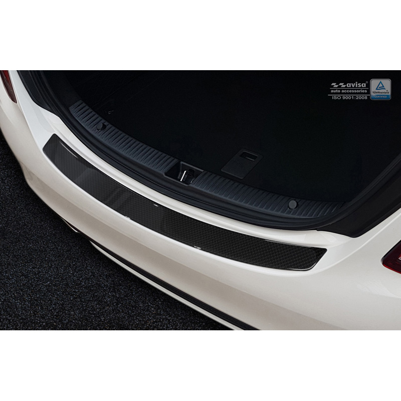 Carbon Rear bumper protector  Mercedes CLS (C218) 2014-2018 Black Carbon