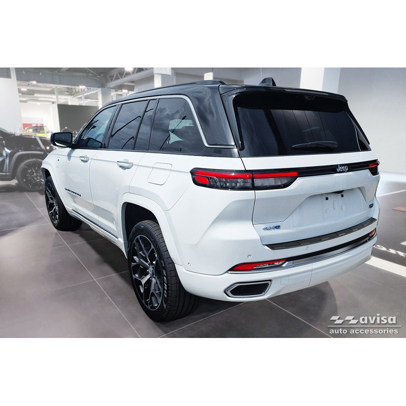 Black Stainless Steel Rear bumper protector  Jeep Grand Cherokee V (WL) 2022- 'Ribs'