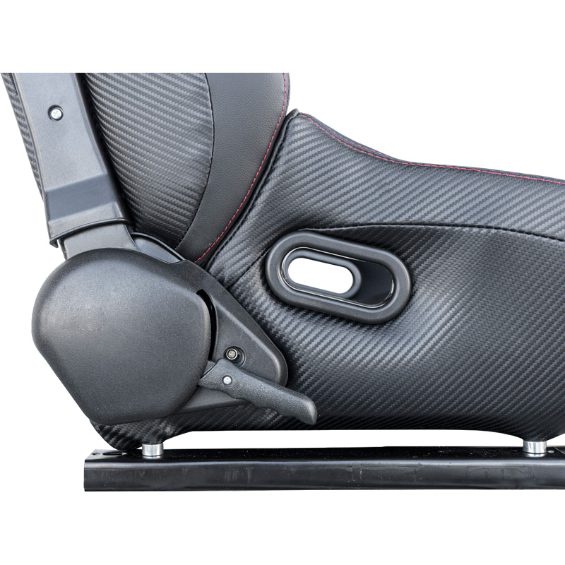 Simoni Racing Sport Seat Emerson - Black Ecoleather - Left-side Reclinable - incl. Sliders