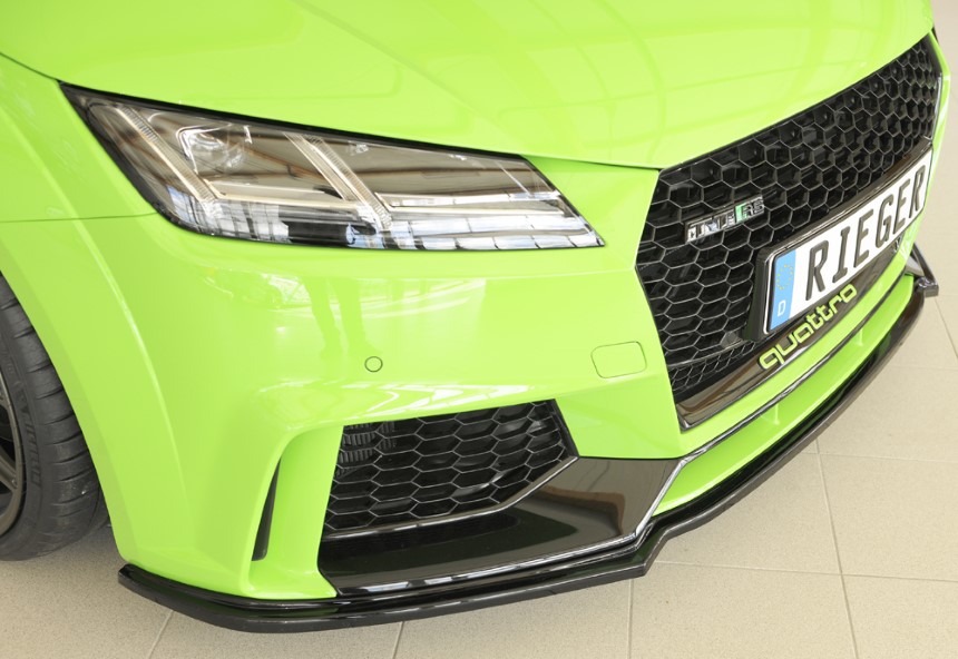Voorspoiler passend voor Audi TT RS 8J1-FV/8S 16-18 Zwart Glans Rieger