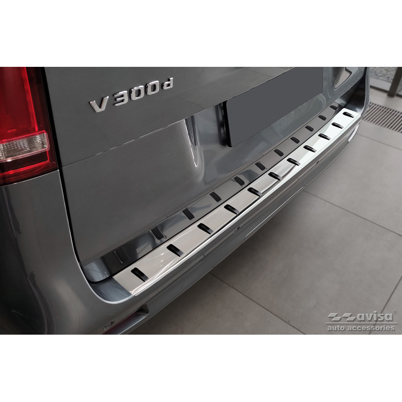 Stainless Steel Rear bumper protector  Mercedes Vito / V-Class 2014-2019 & Facelift 2019- (with Hatch) 'STRONG EDITION'