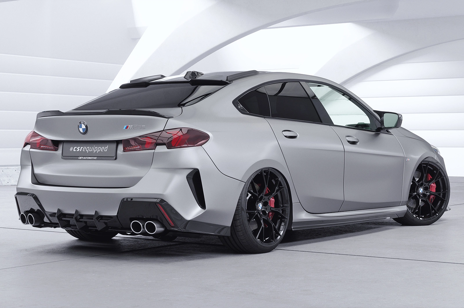 Rear Roof Spoiler Fins with ABE BMW 2 Series F74 Gran Coupe 2025– Gloss Black