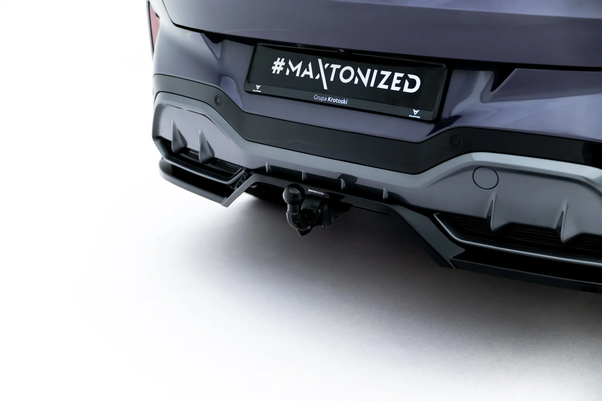 Rear Splitter V.3 with Vertical Bars Cupra Terramar Mk1 Gloss Black (Towbar Version)