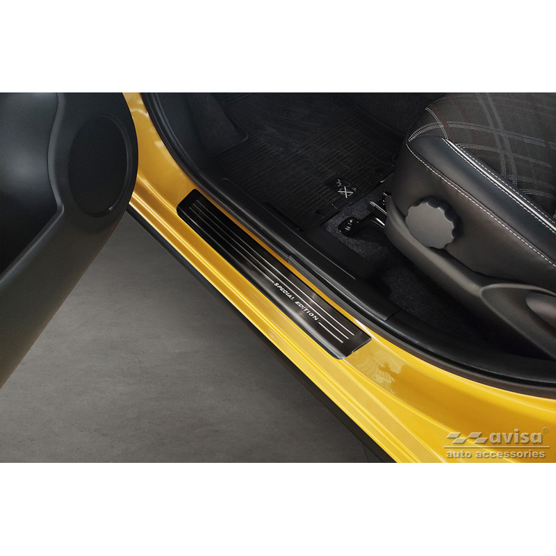 Black Inox door sill protectors  Mitsubishi Space Star Facelift 2020- - 'Special Edition' - 4-pieces