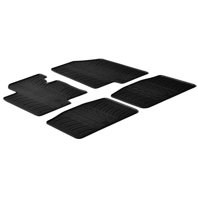 Rubber car mats set  Kia Optima 2012-2017 (T profile 4-pieces + mounting clips)